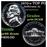 1970-s Proof Jefferson Nickel TOP POP! 5c Graded p