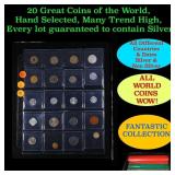 20 Great Coins of the World, hand selected, many t