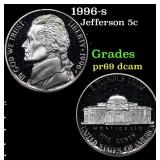 1996-s Proof Jefferson Nickel 5c Grades GEM++ Proo