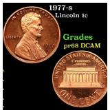 1977-s Proof Lincoln Cent 1c Grades GEM++ Proof De