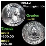 1984-d Washington Quarter 25c Grades GEM++ Unc