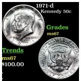 1971-d Kennedy Half Dollar 50c Grades GEM++ Unc