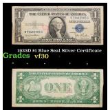 1935D $1 Blue Seal Silver Certificate Grades vf++
