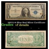 1957A $1 Blue Seal Silver Certificate Grades vf de