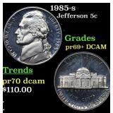1985-s Proof Jefferson Nickel 5c Grades GEM++ Proo