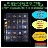 20 Great Coins of the World, hand selected, many t