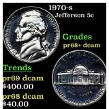 1970-s Proof Jefferson Nickel 5c Grades GEM++ Proo