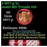 BU Shotgun Lincoln 1c roll, 1977-p 50 pcs Dunbar W