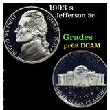 1993-s Proof Jefferson Nickel 5c Grades GEM++ Proo