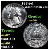 1984-d Washington Quarter 25c Grades GEM++ Unc