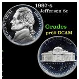 1997-s Proof Jefferson Nickel 5c Grades GEM++ Proo