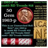 BU Shotgun Lincoln 1c roll, 1963-p 50 pcs Dunbar W