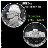 1985-s Proof Jefferson Nickel 5c Grades GEM++ Proo
