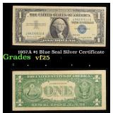 1957A $1 Blue Seal Silver Certificate Grades vf+