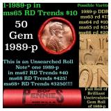 BU Shotgun Lincoln 1c roll, 1989-p 50 pcs Bank Wra