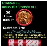 BU Shotgun Lincoln 1c roll, 1960-p 50 pcs Dunbar W