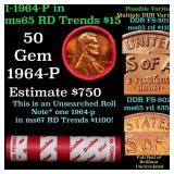 BU Shotgun Lincoln 1c roll, 1964-p 50 pcs Dunbar W