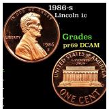 1986-s Proof Lincoln Cent 1c Grades GEM++ Proof De