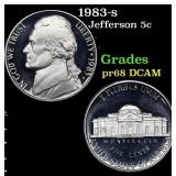 1983-s Proof Jefferson Nickel 5c Grades GEM++ Proo