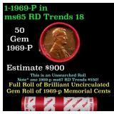 BU Shotgun Lincoln 1c roll, 1964-p 50 pcs Dunbar W