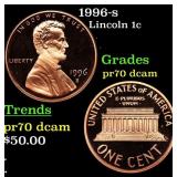 1996-s Proof Lincoln Cent 1c Grades GEM++ Proof De