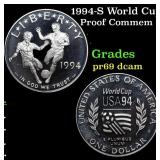 1994-S World Cup Proof Modern Commem Dollar 1 Grad