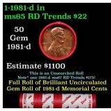 BU Shotgun Lincoln 1c roll, 1981-d 50 pcs Dunbar W