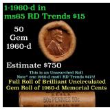 BU Shotgun Lincoln 1c roll, 1960-d 50 pcs Bank Wra