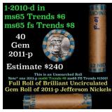 BU Shotgun Jefferson 5c roll, 2010-d 40 pcs Bank $