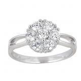 Decadence Sterling SIlver Round Cluster Split Shan