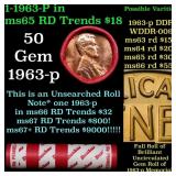 BU Shotgun Lincoln 1c roll, 1963-p 50 pcs Dunbar W