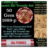 BU Shotgun Lincoln 1c roll, 1989-p 50 pcs Bank Wra