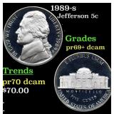 1989-s Proof Jefferson Nickel 5c Grades GEM++ Proo