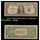1957 $1 Blue Seal Silver Certificate Grades vf, ve