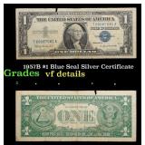 1957B $1 Blue Seal Silver Certificate Grades vf de
