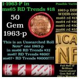 BU Shotgun Lincoln 1c roll, 1963-p 50 pcs Dunbar W