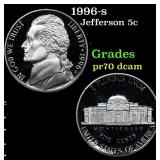 1996-s Proof Jefferson Nickel 5c Grades GEM++ Proo