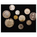 Group of 10 Coins, 1/10 Gulden, Canada 10c, Portug