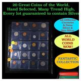 20 Great Coins of the World, hand selected, many t