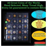 20 Great Coins of the World, hand selected, many t