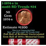 BU Shotgun Lincoln 1c roll, 1974-s 50 pcs Dunbar W