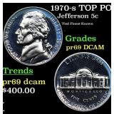 1970-s Proof Jefferson Nickel TOP POP! 5c Graded p