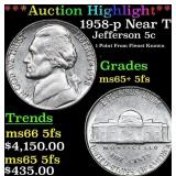 ***Auction Highlight*** 1958-p Jefferson Nickel Ne
