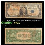 1957A $1 Blue Seal Silver Certificate Grades vf+