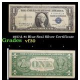 1957A $1 Blue Seal Silver Certificate Grades vf++