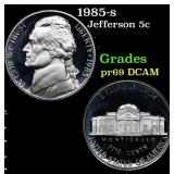 1985-s Proof Jefferson Nickel 5c Grades GEM++ Proo