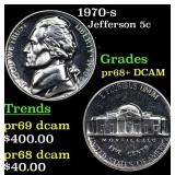 1970-s Proof Jefferson Nickel 5c Grades GEM++ Proo
