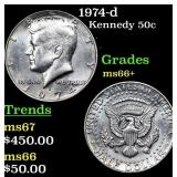 1974-d Kennedy Half Dollar 50c Grades GEM++ Unc