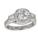 Decadence Sterling SIlver 8mm Round 3 Stone Pave R