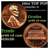 1964 Proof Lincoln Cent TOP POP! 1c Graded pr69 rd